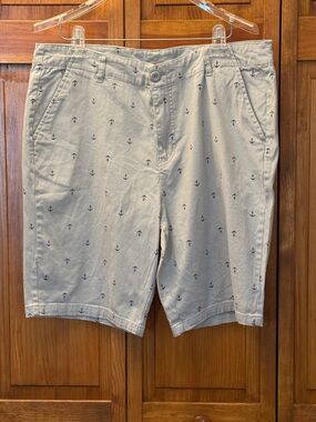 Men's Anchor Print Chino Shorts - Light Tan size 36 NWOT
